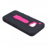 Wholesale HTC One M9 Armor Hybrid Stand Case (Hot Pink)